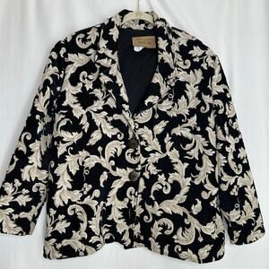 Painted Pony women’s tapestry blazer black and cream size large